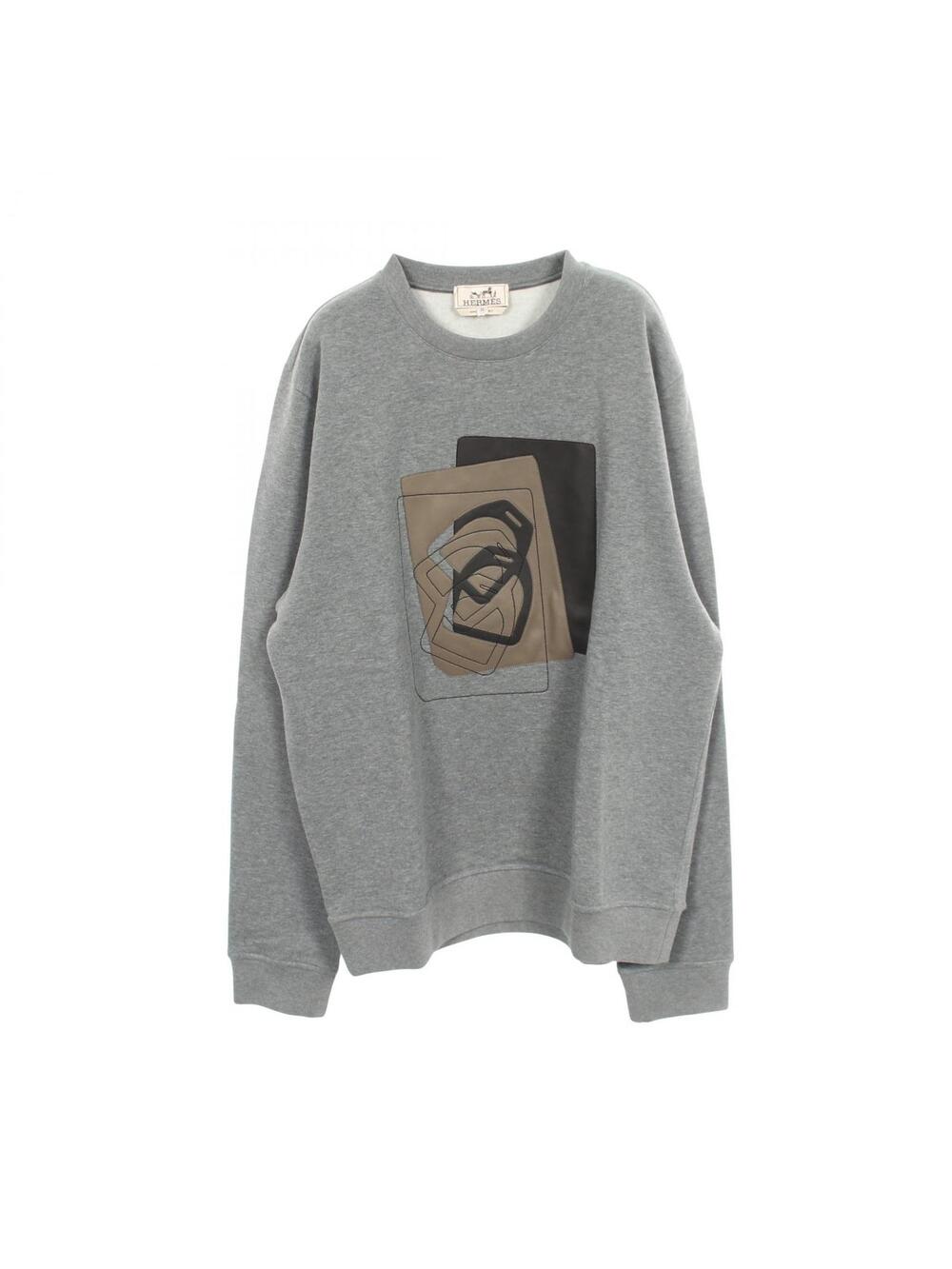 Hermes Leather Patch Sweatshirt Long #367422H58B